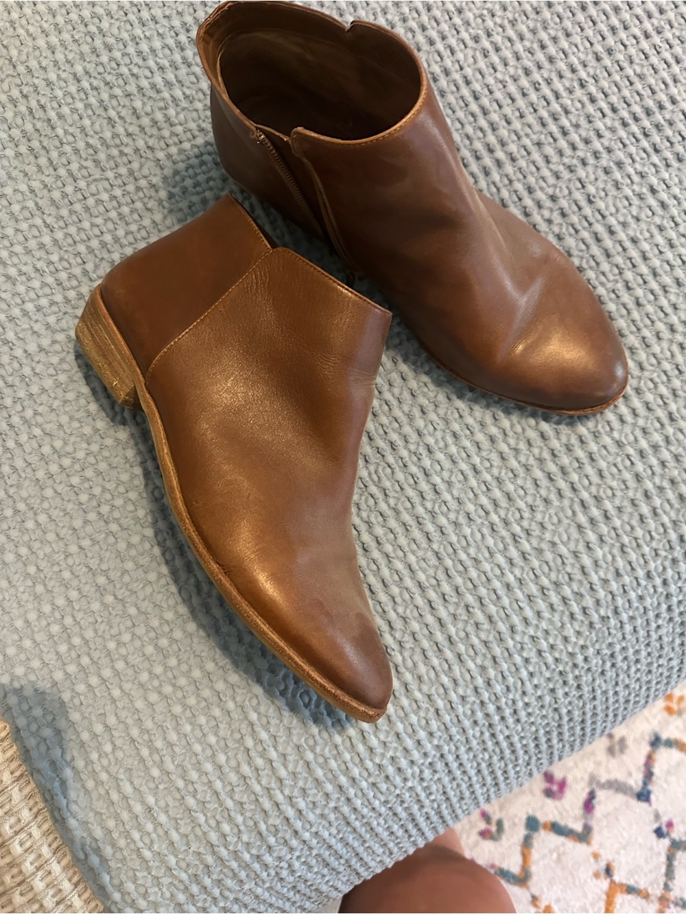 Alex Marie Cognac Leather Ankle Booties